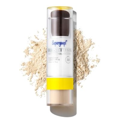 Supergoop! (Re)setting 100% Mineral Powder, Translucent - 0.15 oz - Makeup Setting Powder  Broad Spectrum SPF 35 PA Sunscreen - With Ceramides, Olive Glycerides &amp; Coated Silica Spheres