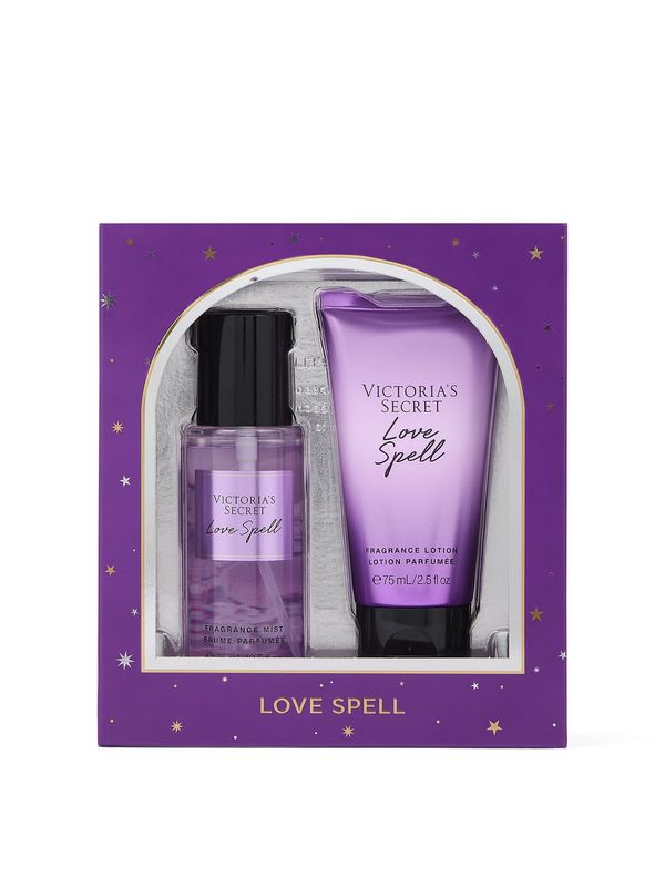 Victoria's Secret Love Spell Mini Fragrance Duo Gift Set, Notes of Cherry Blossom and Fresh Peach, Gift Set for Women