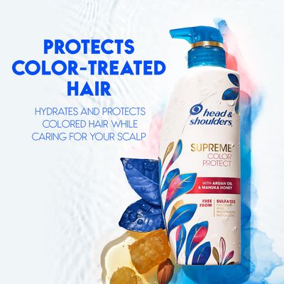 Head &amp; Shoulders Dandruff Shampoo and Conditioner, Supreme Color Protect with Argan Oil and Manuka Honey, 11.8 Oz, 9.4 Oz