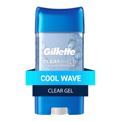 Gillette Antiperspirant and Deodorant for Men, Clear Gel, Cool Wave Scent, 3.8 oz