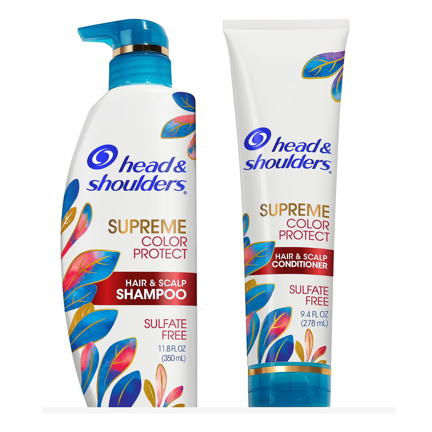 Head &amp; Shoulders Dandruff Shampoo and Conditioner, Supreme Color Protect with Argan Oil and Manuka Honey, 11.8 Oz, 9.4 Oz