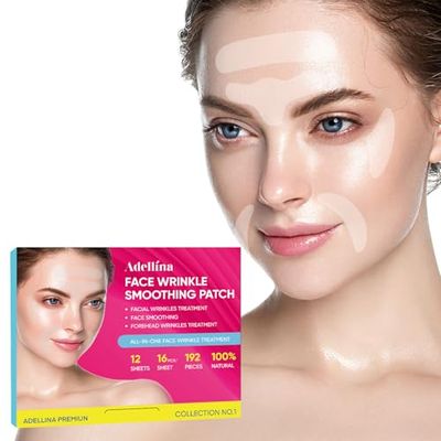 Adellina Facial and Forehead Wrinkle Patches Face Wrinkle Treatment for Forehead, Smile Line, Under Eye- Anti Wrinkle Patches 192pcs