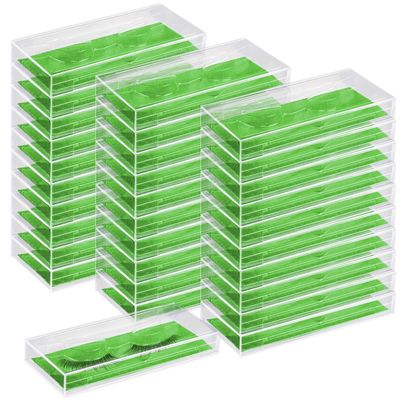 Empty Lash Boxes for False Eyelashes - 30 Pack Lash Cases, Customizable Eyelash Packaging, Bulk Lash Storage Containers, Lash Box Packaging, Premium Display &amp; Protection (Green)