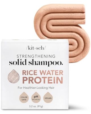 Kitsch Rice Water Shampoo Bar | Vegan &amp; All Natural | Made in US | Rice Shampoo Bar for Strengthening Weak or Damaged Hair | Paraben Free | Sulfate Free, 3.2oz