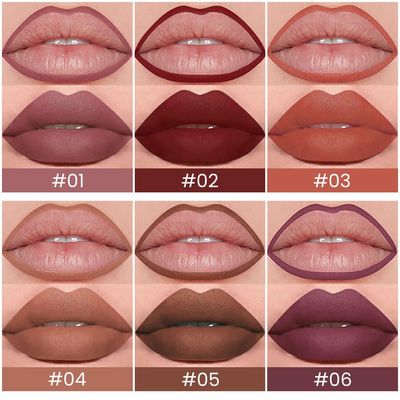 6 Pcs Natural Nude Brown Beige Colors Lip Liner Lipstick Pencils Set for Daily Makeup,Easy to Apply &amp; Remove,Waterproof