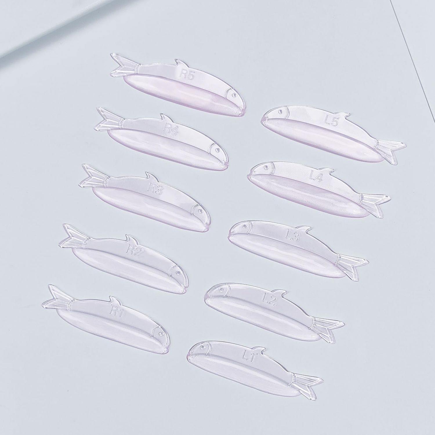 Troocolor Lash Lift Shields, 10Pcs Reusable Soft Eyelash Perm Curler for Lash Lift Kit with Fish Style Ancillary Eyelash Curl Lash Lift Pads (Pink)