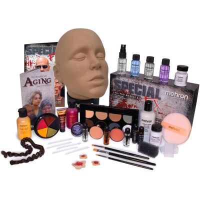 Mehron Makeup Special FX All-Pro Makeup Kit with Practice Head | Complete Professional Stage Makeup Kit Includes Practice Head | Special Effects Makeup Kit for Theatre, Halloween, &amp; Cosplay