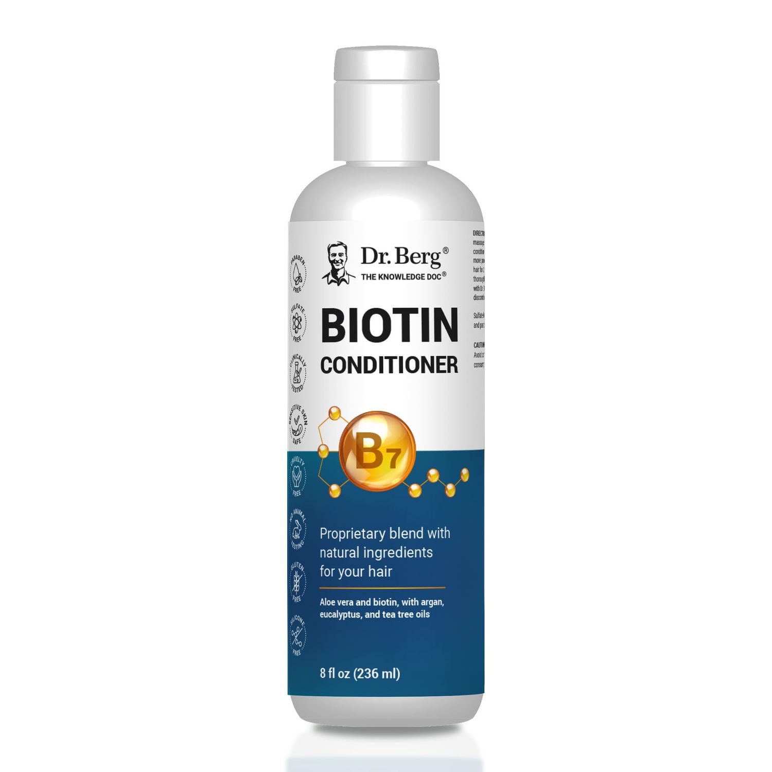 Dr. Berg Biotin Conditioner for Men &amp; Women (Improved High-Performance Formula) - Independently Tested &amp; Certified Paraben- Sulfate- &amp; Silicone-Free - Infused wBiotin, Argan &amp; Botanicals - 8 Fl oz