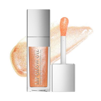 FYEBOO Magic Color Changing Lip Oil Moisturizing Lip Glow Oil, Big Brush Plumping Glimmer Lip Gloss, Long Lasting &amp; Nourishing Lip Glow Oil Non-sticky Fresh Texture Lip Gloss Lip Tint (Orange)