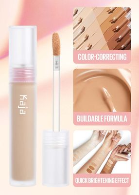 Kaja Liquid Concealer - Don't Settle | Buildable, Lightweight, Light-to-medium Coverage, Color-correcting, 02 Banana Milk, 0.21 Oz