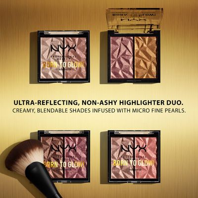 NYX PROFESSIONAL MAKEUP Born To Glow Icy Highlighter Duo - High Key Flex
