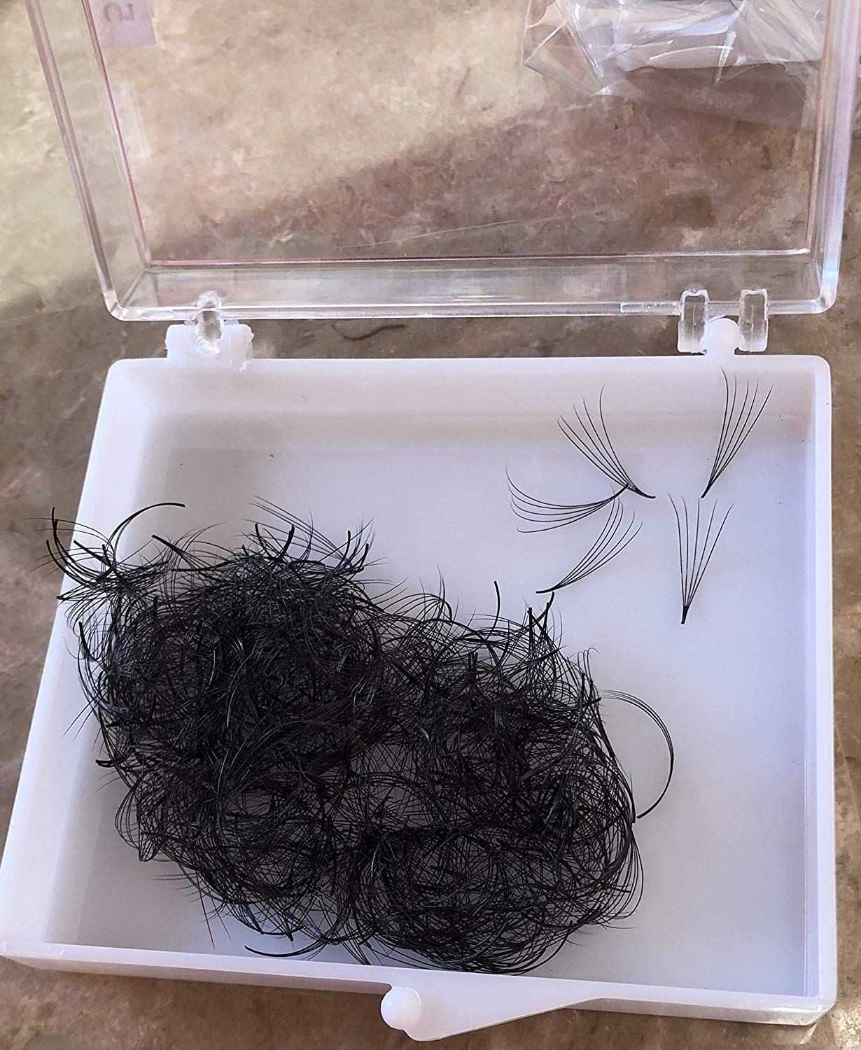 5D PREMADE (HAND MADE) FAN LASHES (500 FANSTRAY) FOR EYELASH EXTENSION, D CURL, 0.07 THICKNESS, LENGTH FROM 9MM-15MM (D15mm5D)