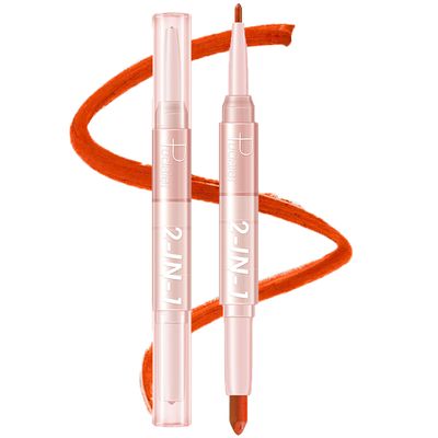 MIELIKKI Lip Liner and Lipstick Makeup Set, 2-in-1 Double Head Lipstick, Highly Pigmented Matte Lip Crayon, Long Lasting, Waterproof, Nonstick Cup, Lip Makeup Gift, #09
