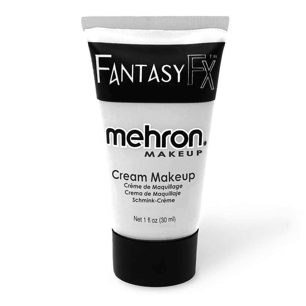Mehron Makeup Fantasy FX Cream Makeup | Water Based Halloween Makeup | White Face Paint &amp; Body Paint For Adults 1 fl oz (30ml) (White)