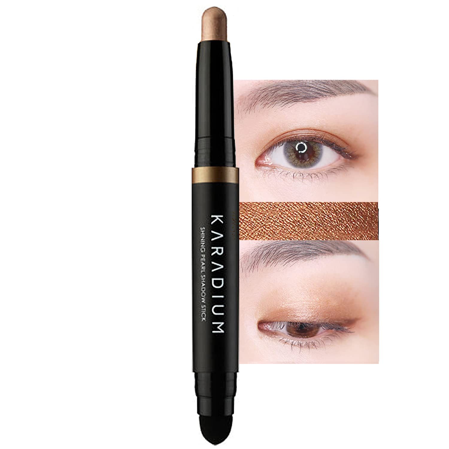 KARAD Shining Pearl Smudging Eye Shadow Stick 1.4g (#12 Bronze Star) - Waterproof, Long Lasting, Daily Eye Makeup, Creamy Texture, Easy to Apply, Hypoallergenic