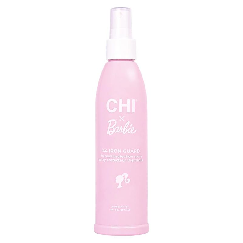CHI x Barbie 44 Iron Guard Thermal Protection Spray, Nourishing Formula Helps Resist Heat Damage To Hair &amp; Tame Frizz, Barbie Inspired Design, 8 Oz