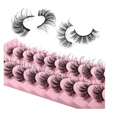 NEW 10Pairs Mink Eyelashes 100% Handmade 3D Mink Lashes Full Strip Lashes Soft False Eyelashes Makeup Lashes (XZ-01)