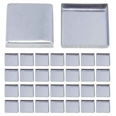 Coshar Pack of 30 Empty Square Metal Pans 26mm Eyeshadow Palette Pans Replacement for Magnets Makeup Palettes (3mm Height)