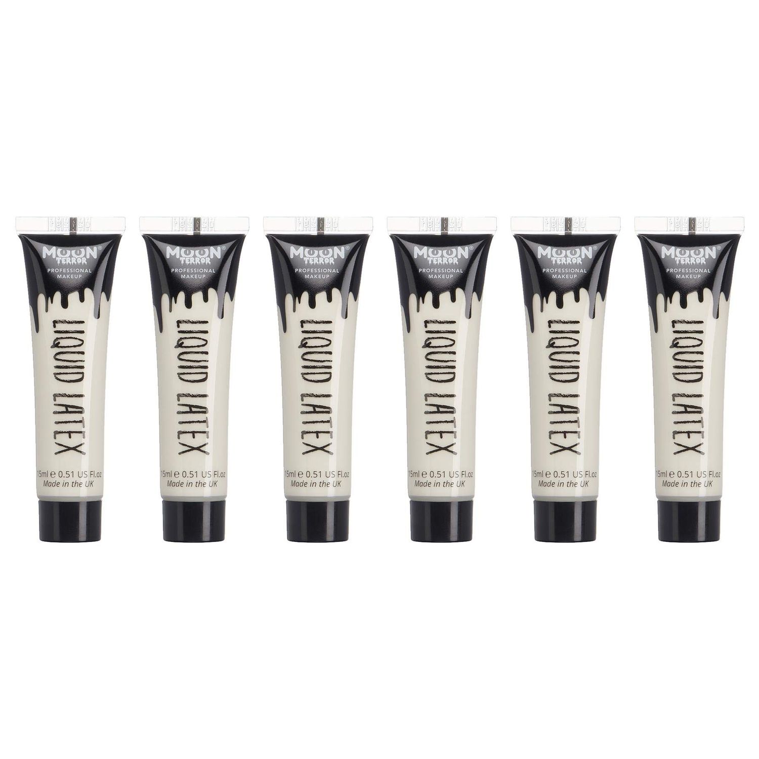 Moon Terror - Pro FX Liquid Latex - 0.50fl oz x6 - SFX Make up for Halloween, Works with Fake Blood &amp; Face Paint - Special Effects Make up