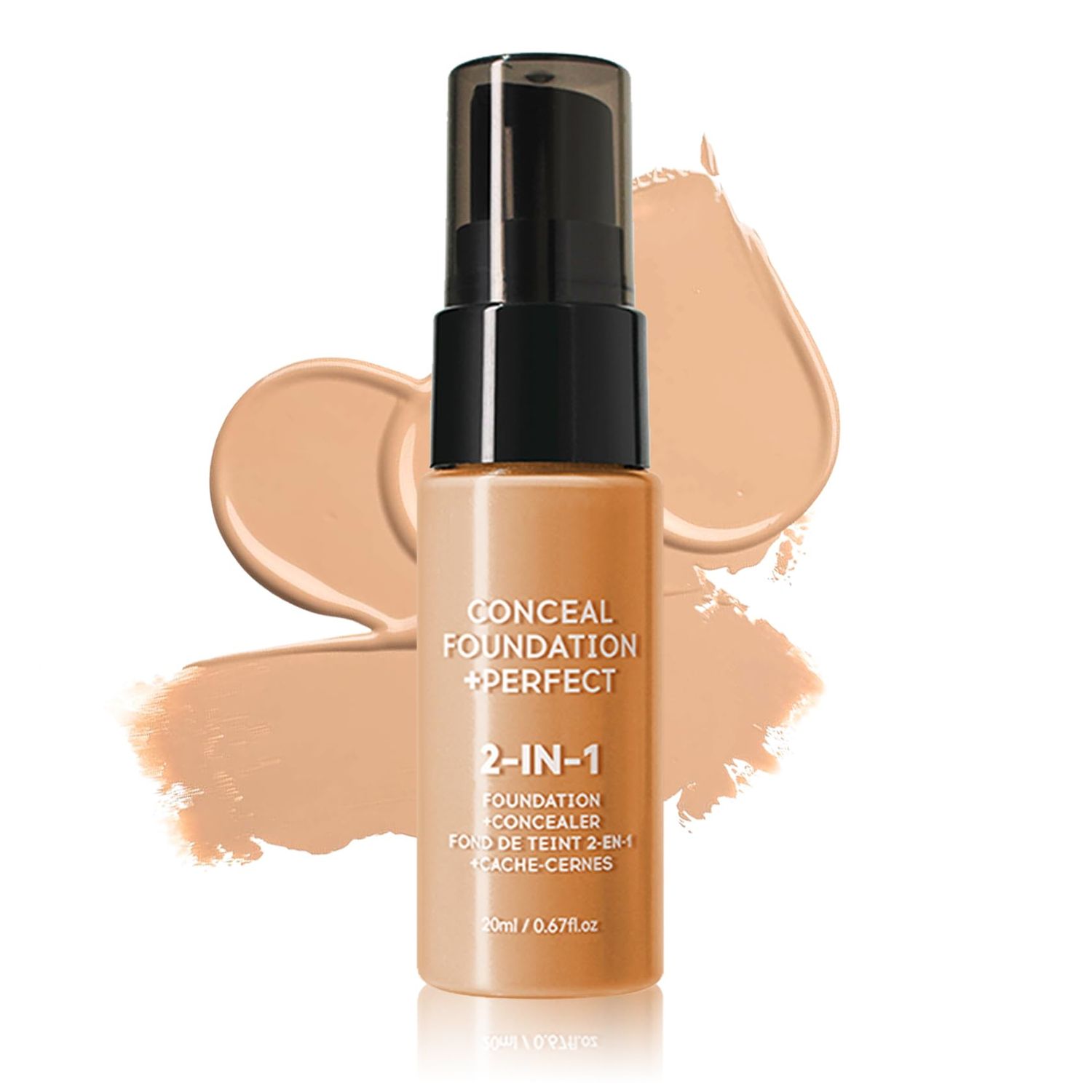 QIUFSSE Concealer Full Coverage Foundation for Mature Skin,Oil Control Matte 2 in 1 Concealer liquid Foundation Makeup Waterproof Base De Maquillaje Alta Cobertura-01 Sand