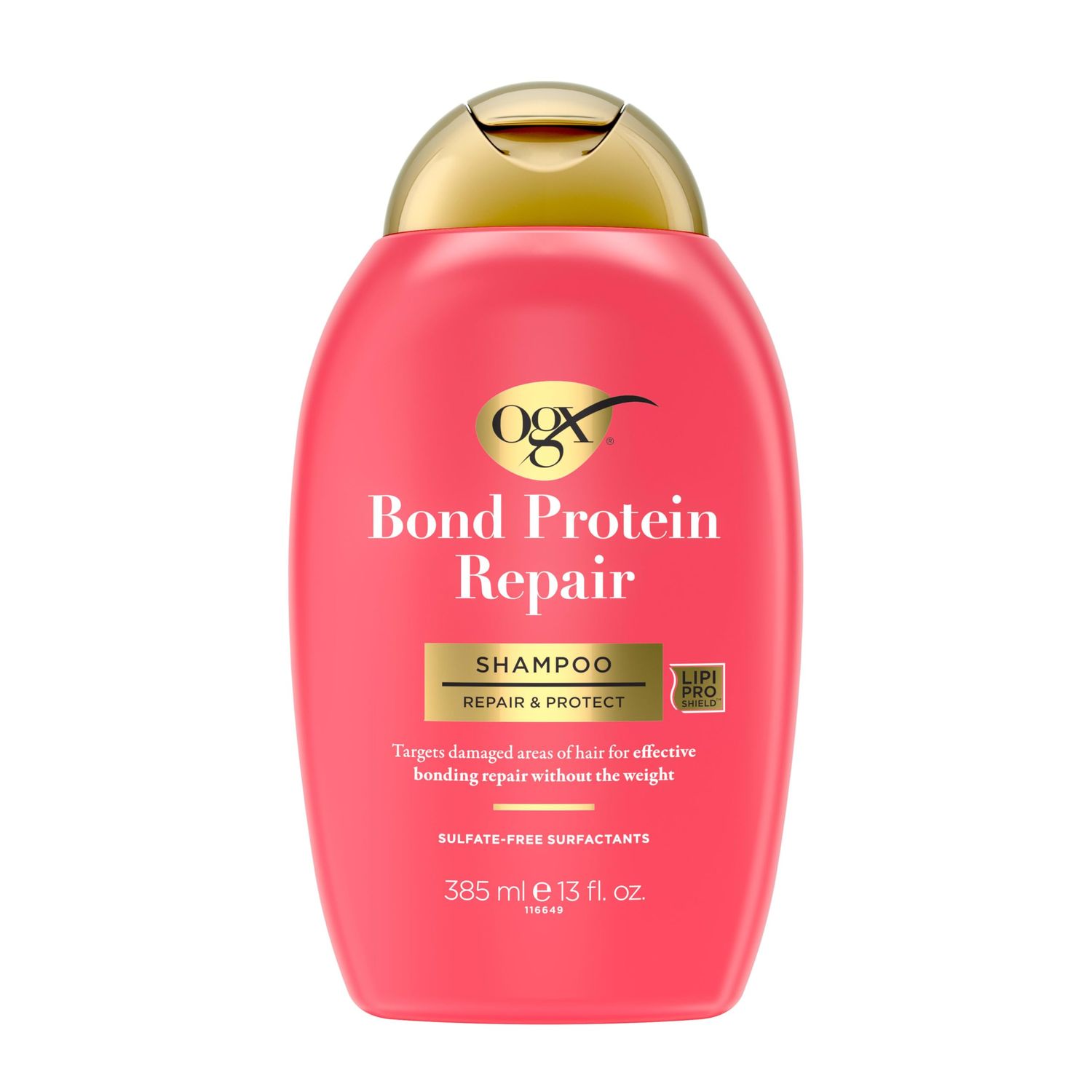 OGX Repair &amp; Protect Bond Protein Repair Shampoo, Lightweight Hair Wash Cleanses &amp; Targets Damaged Areas of Hair for Effective Bond Repair, Sulfate-Free Surfactants, 13 fl. oz