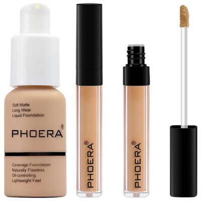 PHOERA Foundation Full Coverage,PHOERA Concealer Lightweight Full Coverage,PHOERA Makeup Long Lasting Wrinkles Matte Natural Finish for a Flawless Complexion (104 Buff Beige104#CUSTARD)