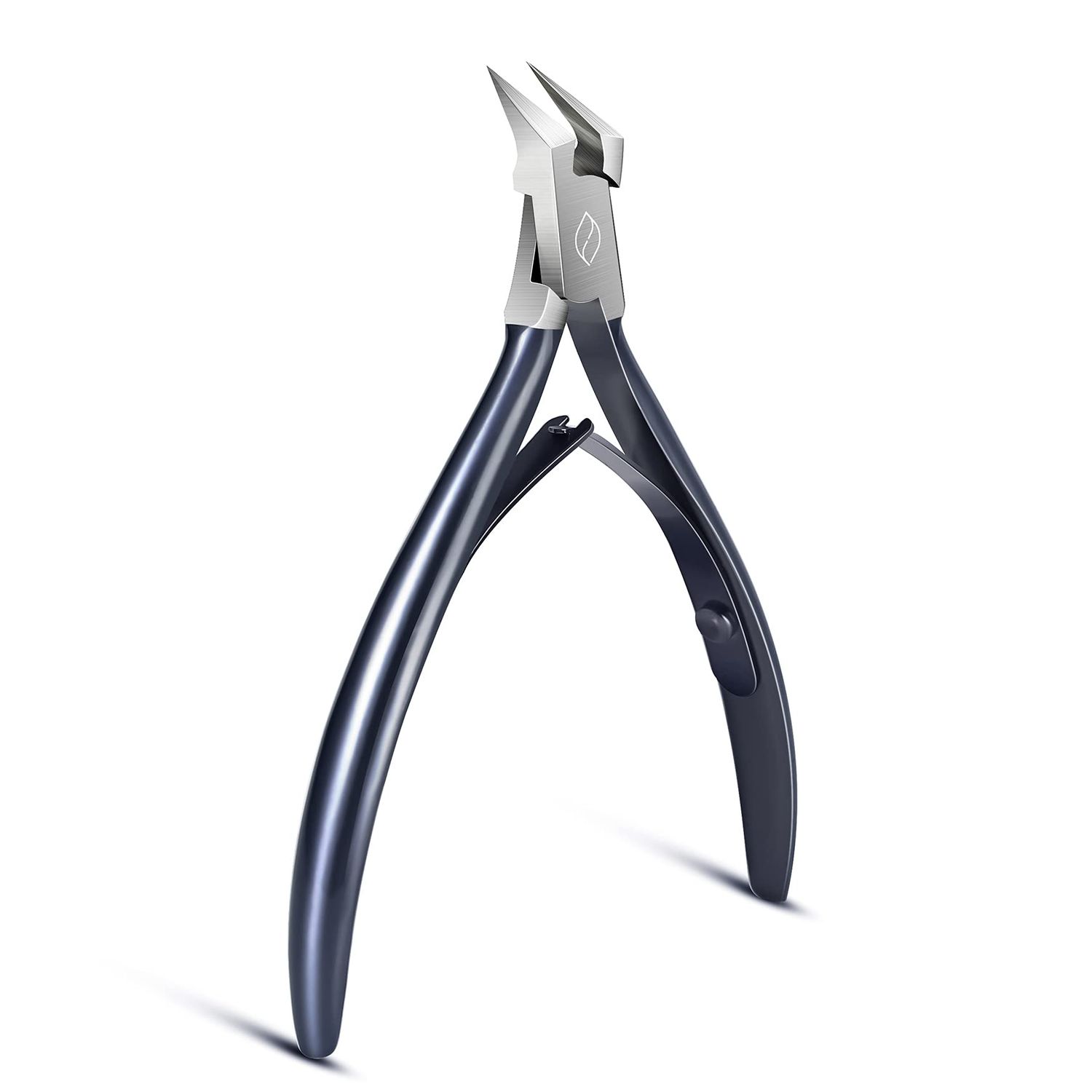 FERYES Toenail Clipper Straight Blade for Ingrown and Thick Nails - Stainless Steel and Sharp Pointed Tip Ingrown Nail Clipper - Wide Jaw Toe Nail Cutter Podiatry Tool Dark Gray
