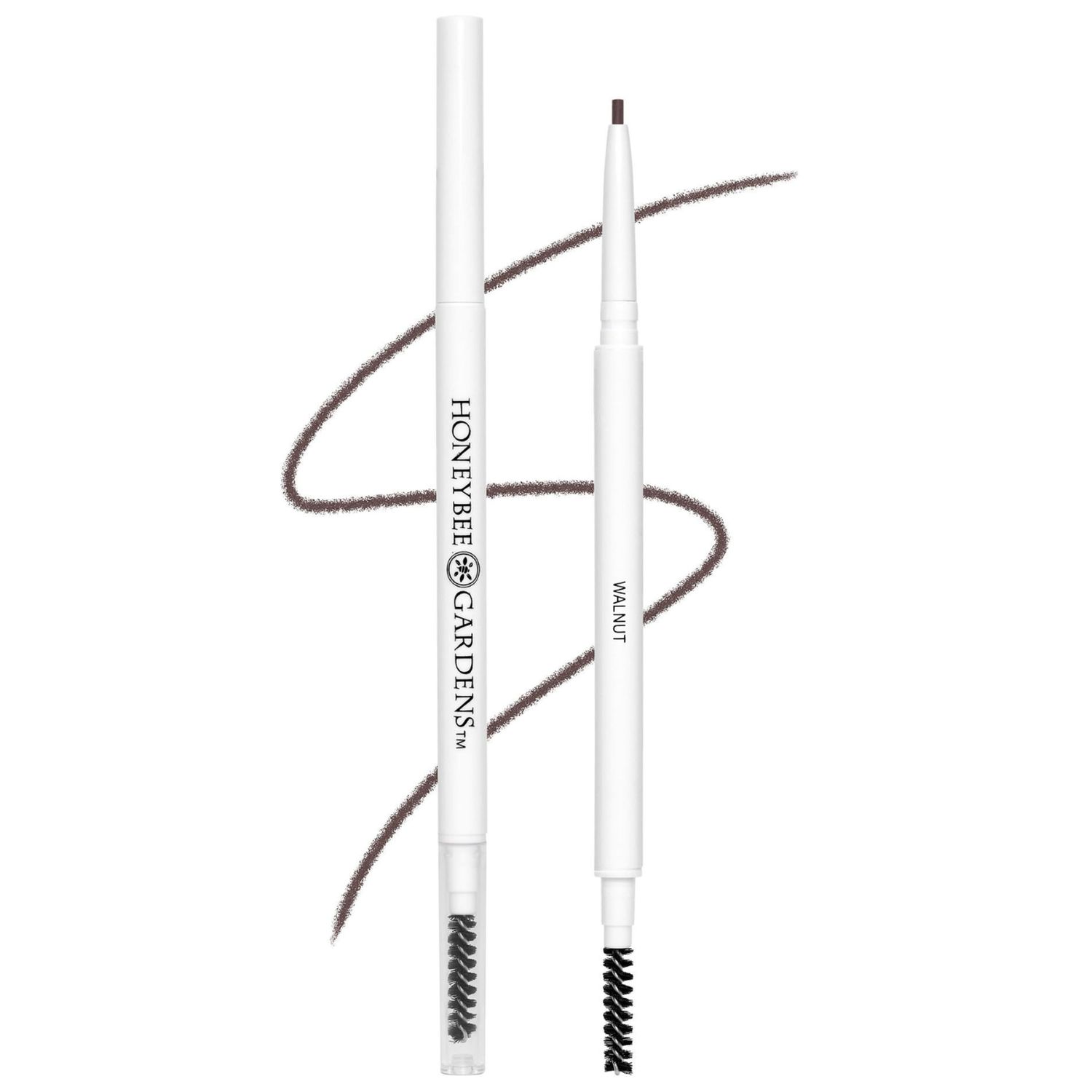 Honeybee Gardens Fine Point Brow Pencil, Walnut, Long-Lasting Eyebrow Definition, Vegan, Cruelty-Free Beauty