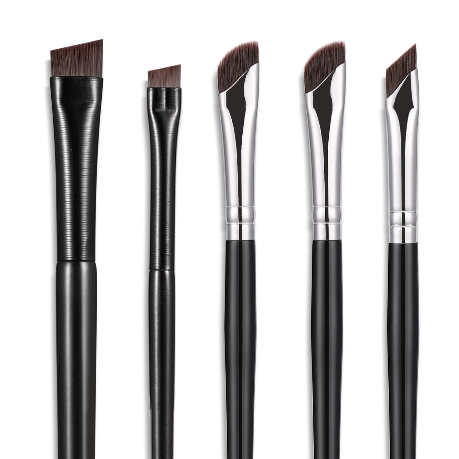 Etercycle 5-Piece Set Eyeliner Brushes for Precision Makeup Application - Fine Angled &amp; Ultra Thin Slanted Flat Angle for Professional Beauty Cosmetic Tool