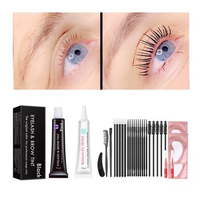 Black Lash Tint Kit, Keratin Black Eyelash Dye and Eyebrow Tint, 6 Week Voluminous Brow Tint, Tinting Look For Lash PermLiftLamination Treatment (Black Eyelash Tint Kit Only)