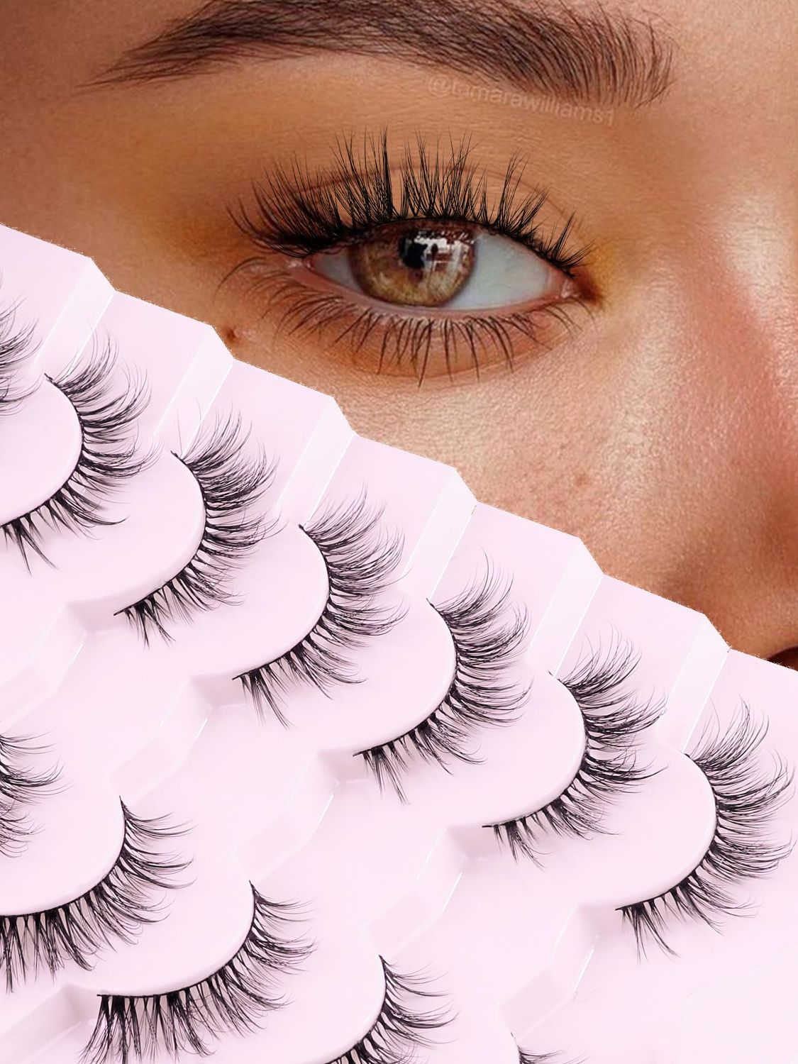 Cat Eye Lashes Wispy Eyelashes 15mm Manga Cat Eyelashes Natural Look Wispy False Lashes 3D Volume Fake Eyelashes Anime Lash Soft Faux Mink Lashes 7 Pairs Lashes Pack Siligli
