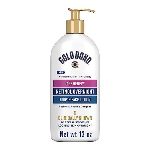 Gold Bond Age Renew Retinol Overnight Body &amp; Face Lotion, With Retinol &amp; Peptide Complex, 13 oz.