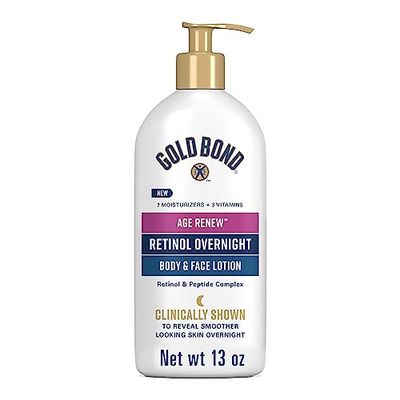Gold Bond Age Renew Retinol Overnight Body &amp; Face Lotion, With Retinol &amp; Peptide Complex, 13 oz.