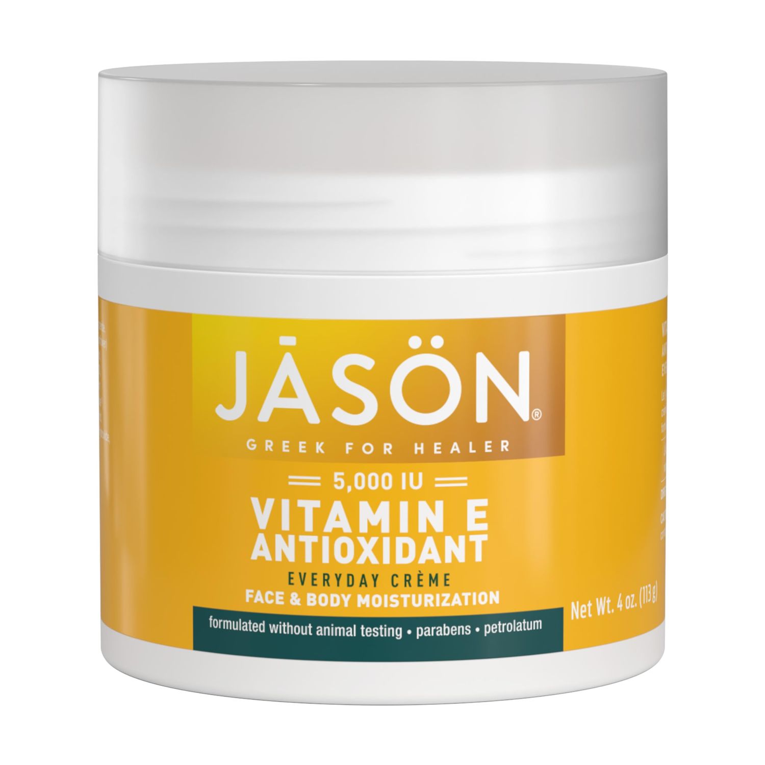 JASON Vitamin E 5,000 IU Moisturizing Crme, For Face and Body, 4 Fluid Ounces