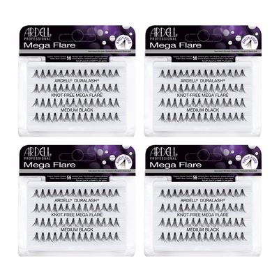 Ardell False Eyelashes Mega Individuals Knot-Free Medium Black 4 Pack