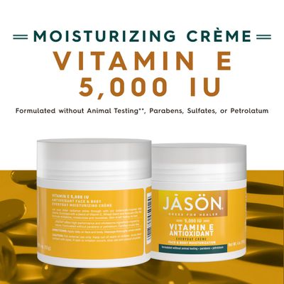 JASON Vitamin E 5,000 IU Moisturizing Crme, For Face and Body, 4 Fluid Ounces
