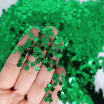 3 Pack - Green, Rainbow &amp; Silver Holographic Leaf Glitter - Solvent Resistant &amp; Cosmetic Grade - Face Body Nails Resin Arts &amp; Crafts, Tumblers, Bath Bombs, Resin - Weed Pot Marijuana Leaf