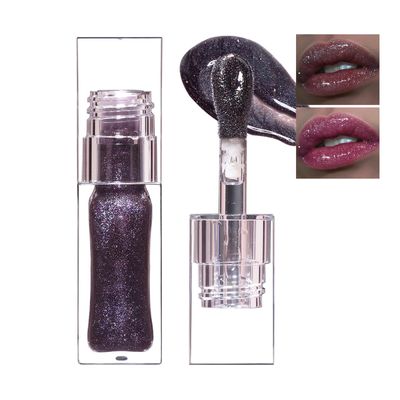 2024 New Magic Black Color Changing Lip OilWarm Change Glitter Lip Gloss, Color Changing Lip Oil V2, Color Changing Lip Gloss, Moisturizing Plumping Clear Lips Oil Tinted Lip Plumper Lips Care