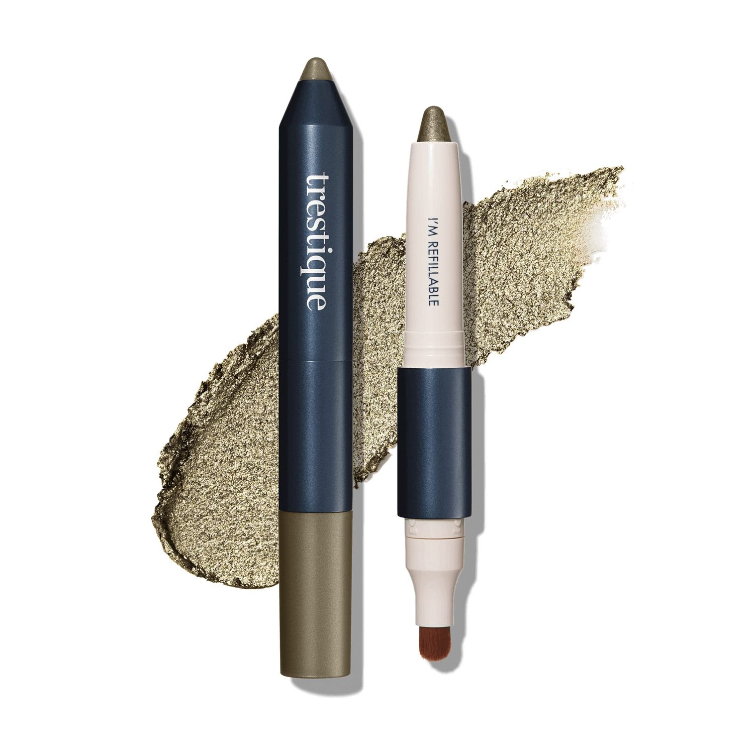 TRE&#39;STIQUE trestique Shadow Crayon, Refillable Eyeshadow Crayon With Built-In Blending Brush, Multi-use Eye Makeup
