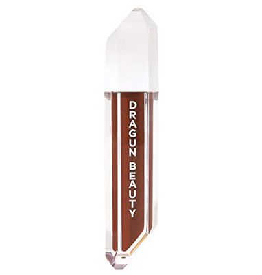 DRAGUN BEAUTY DragunGlass Matte Liquid Lipstick, Dark Chocolate, Hydrating &amp; Comfortable Matte Finish with Jojoba Oil, Vitamin E &amp; Honeysuckle Extract - Vegan, &amp; Cruelty Free (0.15 oz)