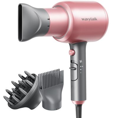 Wavytalk Ionic Hair Dryer Blow Dryer with Diffuser &amp; Comb for Curly Hair Professional 1875W High Power Dryer with Ceramic Technology for Fast Drying as Salon Light and Quiet