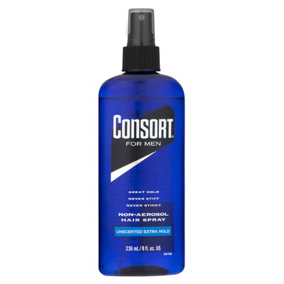 Consort Extra Hold Non-Aero Hair Spray Pump, Unscented, 8 Ounce