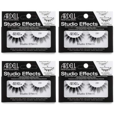 Ardell Studio Effects False Eyelashes, 230 - Reusable, Dramatic Volume Lashes for Glamorous Eye Makeup, 4-Pack