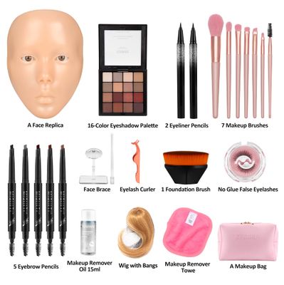 ZTBBRA 3D Makeup Practice Face, Makeup Mannequin Face, Mannequin Head For Makeup Practice, Mannequin Head Human Hair, Ideal for Makeup Beginners &amp; Enthusiasts to Boost Skills!