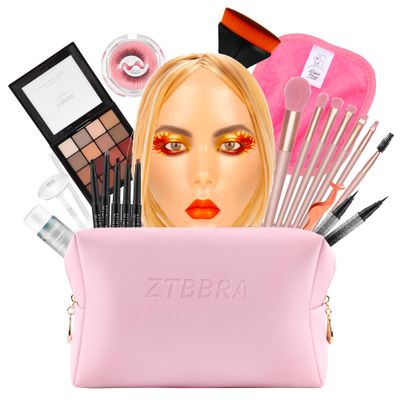 ZTBBRA 3D Makeup Practice Face, Makeup Mannequin Face, Mannequin Head For Makeup Practice, Mannequin Head Human Hair, Ideal for Makeup Beginners &amp; Enthusiasts to Boost Skills!