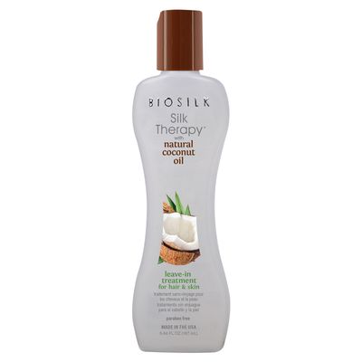 Biosilk Silk Therapy with Natural Coconut Oil Leave-In Treatment, Helps Control Frizz &amp; Flyaways, Sulfate, Paraben &amp; Cruelty-Free, 5.64 Oz