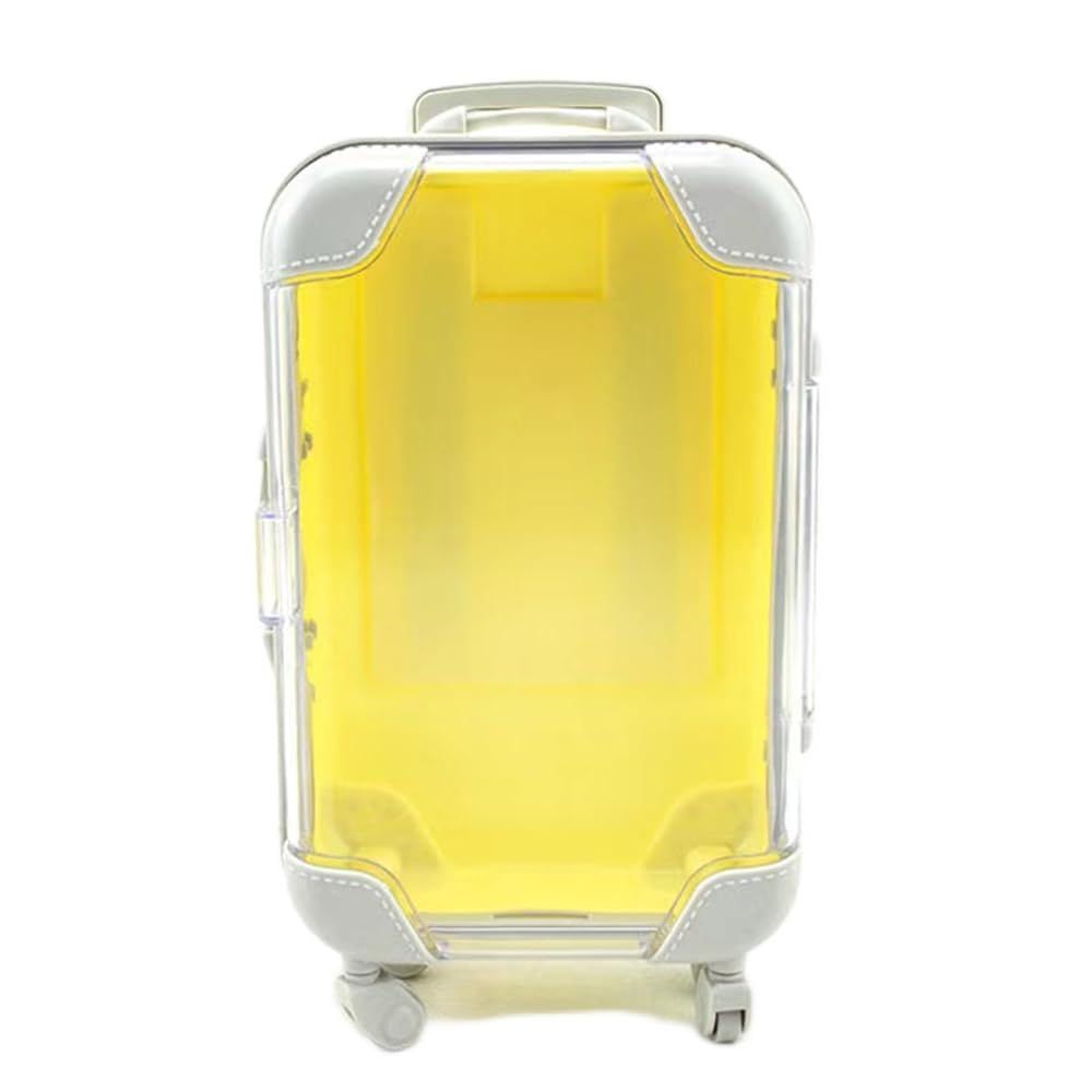 Fake Eyelash Organizer Case Eyelash Extension Mini Suitcase Lashes Organizer Packing Makeup Container Luaage Box for Women Travel 2 Eyelash Tray (Yellow)