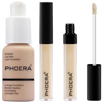 PHOERA Foundation Full Coverage,PHOERA Concealer Lightweight Full Coverage,PHOERA Makeup Long Lasting Wrinkles Matte Natural Finish for a Flawless Complexion(102 Nude102#NEUTRAL)