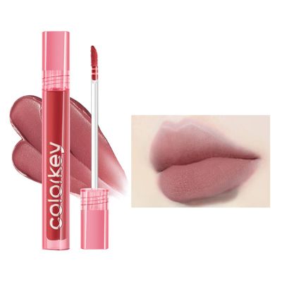 COLORKEY Airy Velvet Lip Tint, Matte Finishs, Longwear Rich Lip Colors, non-sticky, Creamy Soft Texture, Waterproof Lip Stain, Matte Ink Makeup (P251 Dream Pink, 3g)