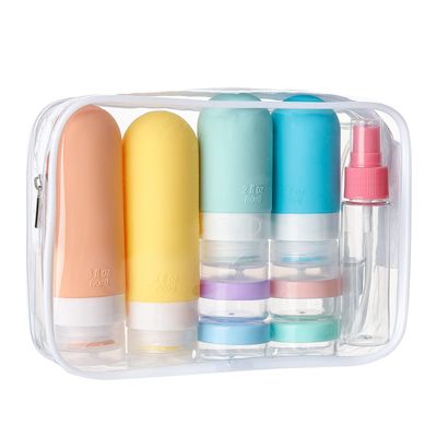 DEPOZA 16 Pack Travel Bottles Set - TSA Approved Leak Proof Silicone Squeezable Containers for Toiletries, Conditioner, Shampoo, Lotion &amp; Body Wash Accessories (16 pcsWhite Pack)